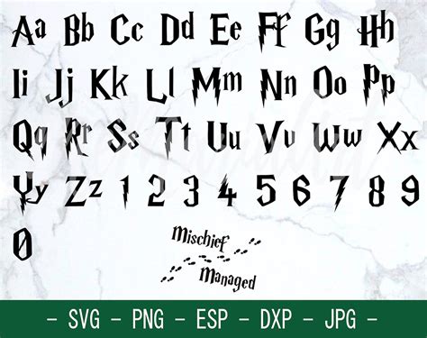 Harry Potter Font Svg file for Cricut Harry Potter Alphabet | Etsy