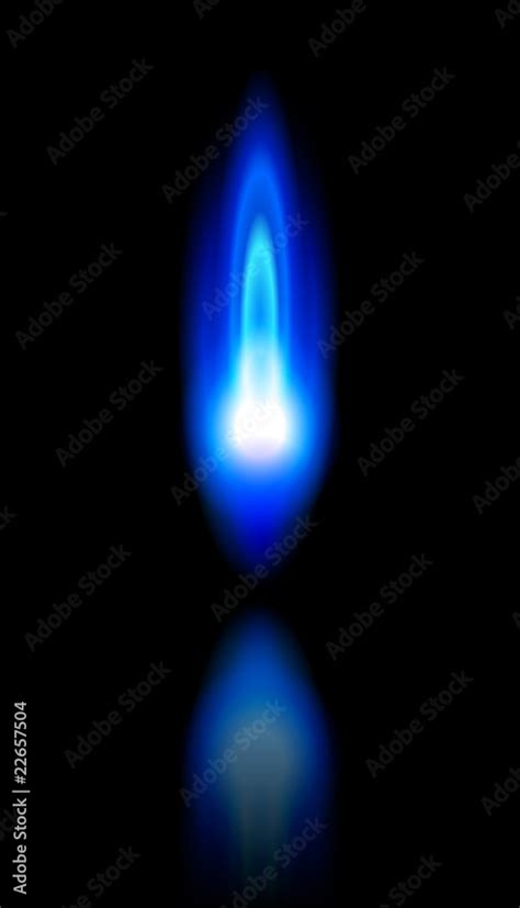 blue flame of a burning natural gas and reflection Stock Vector | Adobe Stock