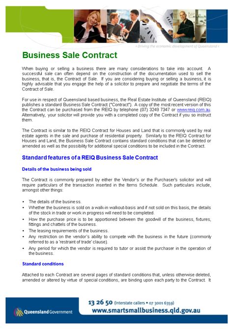 Sale Of Business Contract Template - Get a Legal Contract for Buying or Selling a Business