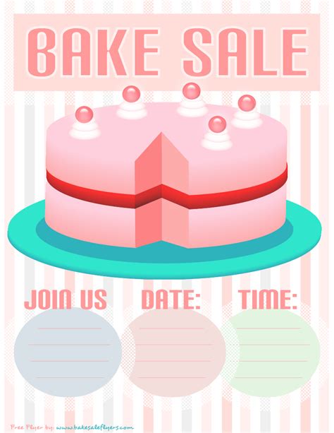 Bake Sale Flyer Template: Pink Cake | Bake Sale Flyers – Free Flyer Designs