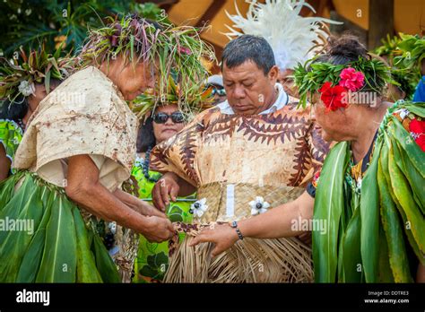 COOK ISLANDS - In Aitutaki Island, Makirau Haurua wearing the ...