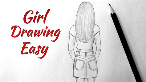 How to draw a girl easy back side Drawing of a girl easy step by step ...