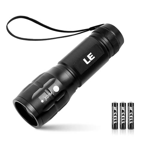 Buy LE LED Torch Battery Powered, LE1000 Super Bright Hand Flashlight ...