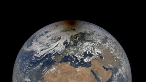 NASA Captures Spooky Photo of the Moon's Shadow on Earth During an Eclipse