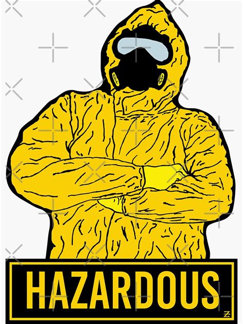 "Hazardous Yellow Hazmat Suit" Sticker for Sale by Zstelling | Redbubble