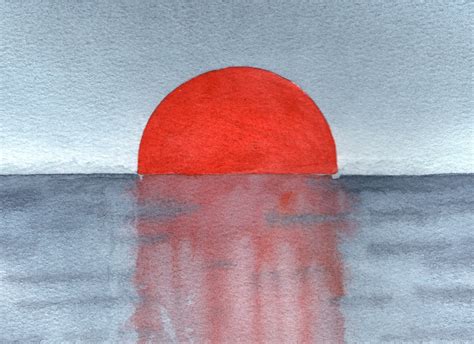 Sunset painting Japanese art Original watercolor artwork Japan | Etsy