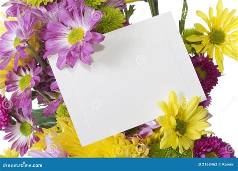 Flower Bouquet With Note Card Stock Photo - Image: 2168462