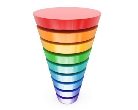 0914 Multicolor Funnel Graphic For Sales Process Stock Photo ...