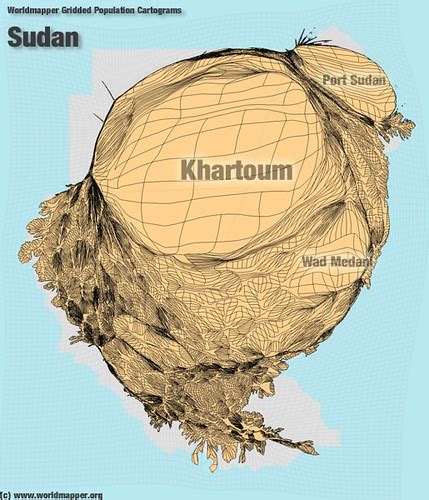 Sudan Population Cartogram | A map from the Worldmapper Worl… | Flickr