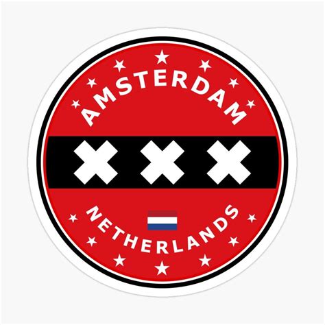 Amsterdam Flag, circle Sticker by Alma-Studio | Amsterdam, Flag, Coloring stickers