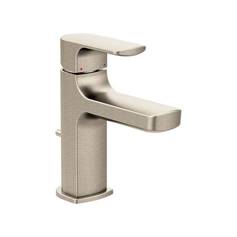 MOEN Rizon Single Hole Single-Handle Bathroom Faucet in Brushed Nickel ...