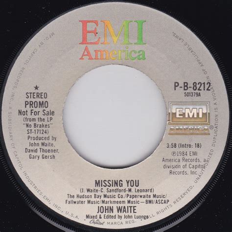 John Waite - Missing You (1984, Vinyl) | Discogs