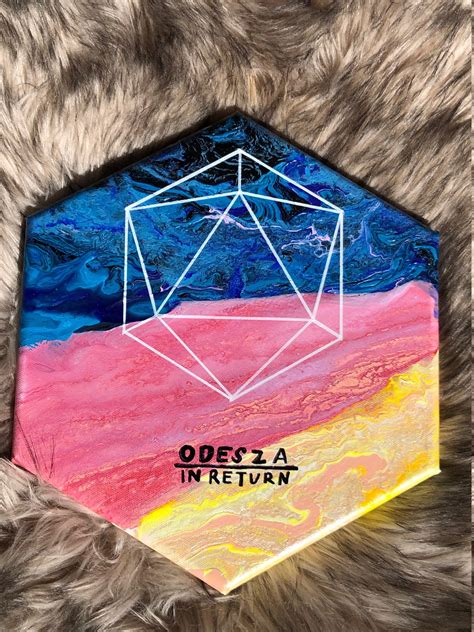 ODESZA In Return album art inspired hexagon fluid pour desert | Etsy