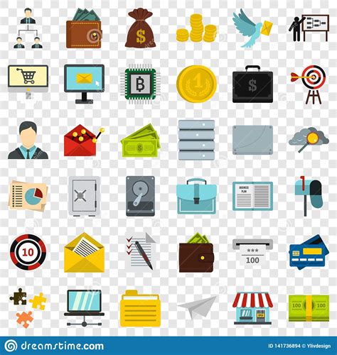 Business Plan Icons Set, Flat Style Stock Vector - Illustration of plan ...