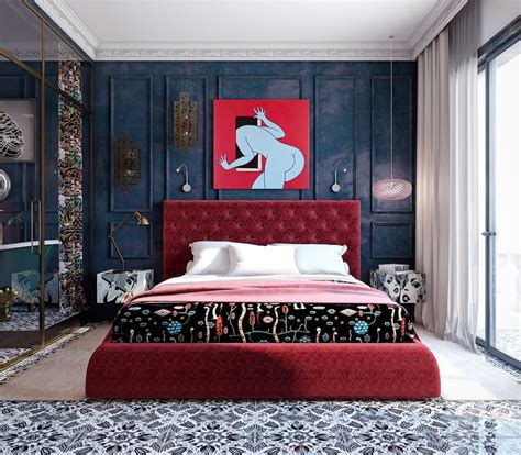 red and black bedroom set | Interior Design Ideas