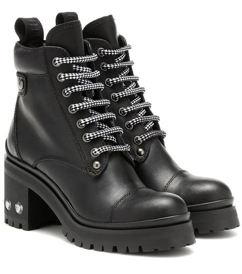 Miu Miu Leather Ankle Boots in Black - Lyst