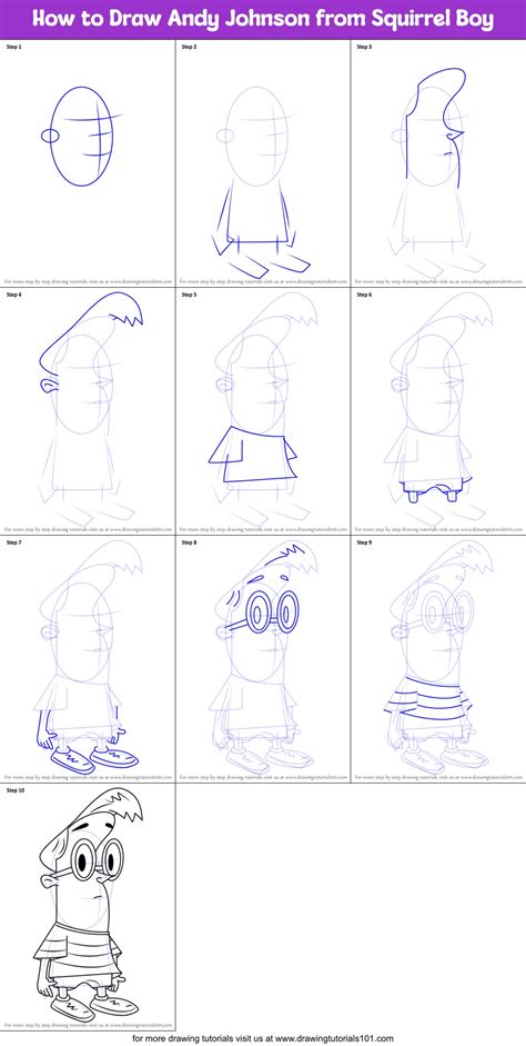 How to Draw Andy Johnson from Squirrel Boy (Squirrel Boy) Step by Step | DrawingTutorials101.com