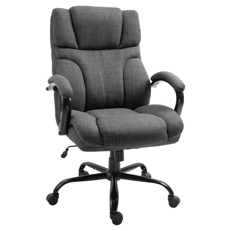 Vinsetto Ergonomic Big and Tall Fabric Office Chair with Wheels Padded ...