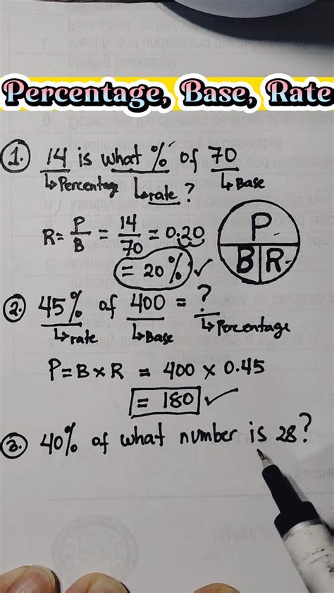 BASIC MATH REVIEW: Percentage, Base and Rate | BASIC MATH REVIEW: Percentage, Base and Rate ...