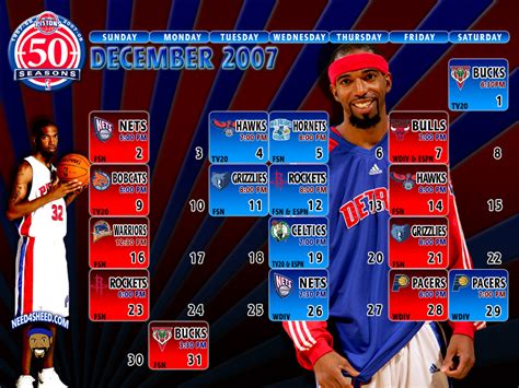 Need4Sheed.com Detroit Pistons Schedule Wallpaper