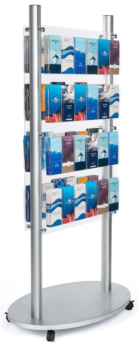 Adjustable Acrylic Floor Brochure Display Stand | Double-Sided