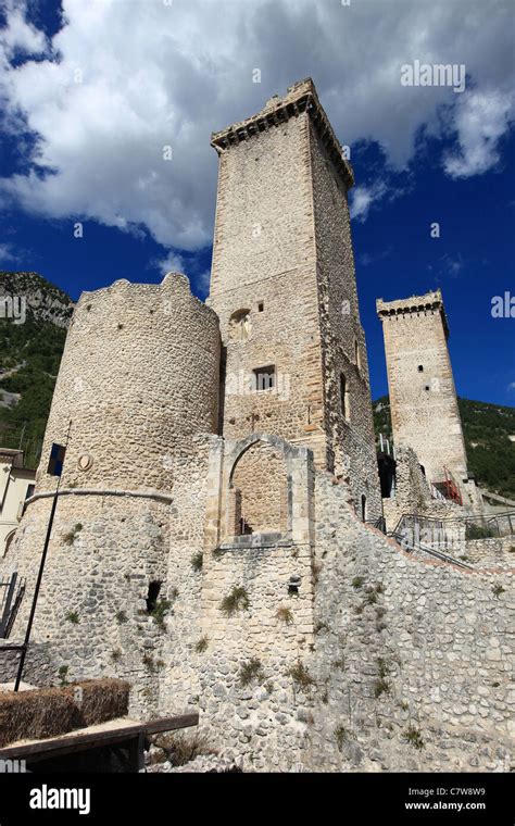 Italy, Abruzzo, Pacentro castle Stock Photo - Alamy