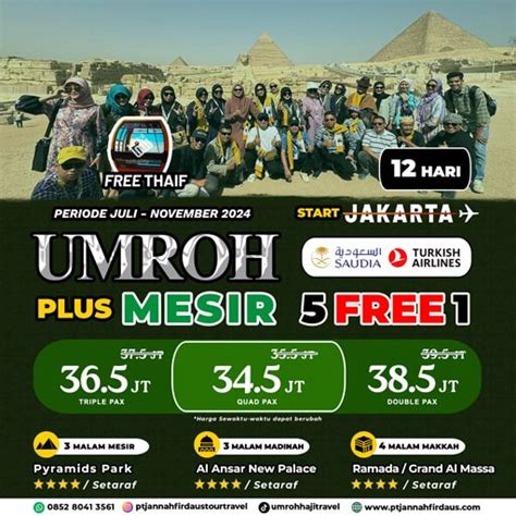 Harga Umroh Plus Mesir Oktober 2024 Jannah Firdaus | PT Jannah Firdaus