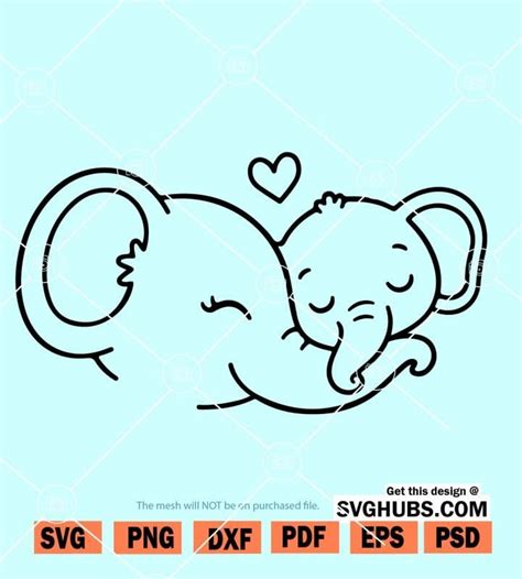 Mom Baby Elephant SVG, Mama Elephant svg, Mother day svg - Svg Hubs