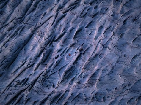 Aerial view of Solheimajokull glacier, Iceland - Stock Image - F039/6838 - Science Photo Library