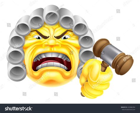 Angry Judge Emoji Emoticon Icon Character Stock Vector (Royalty Free ...