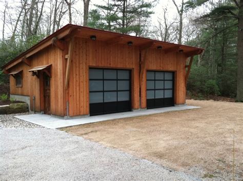 Two car garage - Contemporary - Shed - Providence - by South County Post & Beam, Inc.