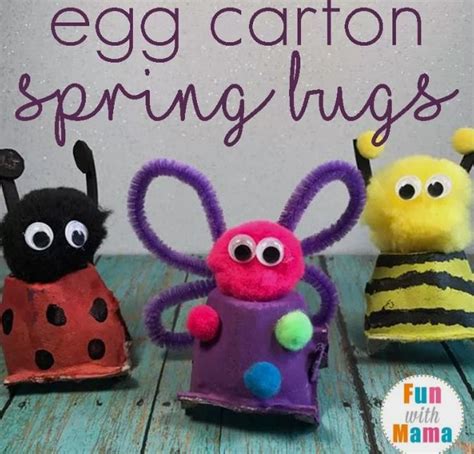 How To Make A Cute Recycled Craft: Spring Bugs | Craft from waste material, Egg carton crafts ...