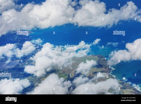 Aerial view on a New Zealand. Travel background and concept Stock Photo ...