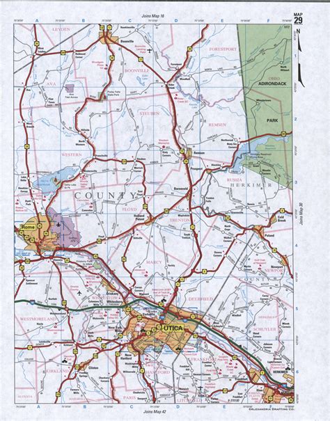 Map of Oneida County, New York state. Detailed image map of Oneida