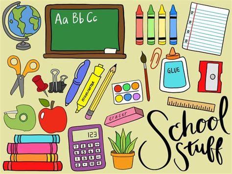 SCHOOL SUPPLIES CLIPART, Clip Art, School Supplies, Office , Cute ...