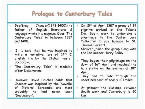 Prologue to the canterbury tales