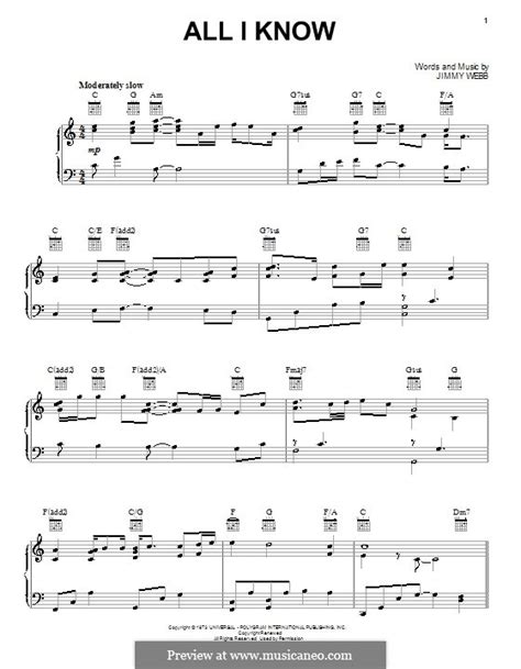 All I Know (Five for Fighting) by J. Webb - sheet music on MusicaNeo