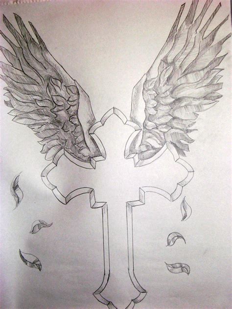 cross and wings tattoo art by williamjblaylockiii on DeviantArt