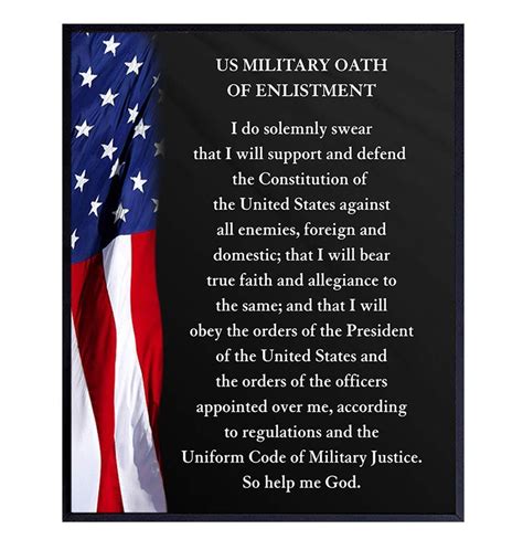 Military Oath of Enlistment Poster No Frame / Canvas With | Etsy