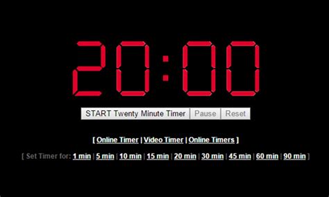 20 Minute Timer (1200 Seconds) - Online Timer