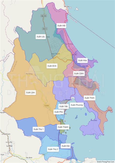 Map of Song Cau town - Phu Yen - Thong Thai Real