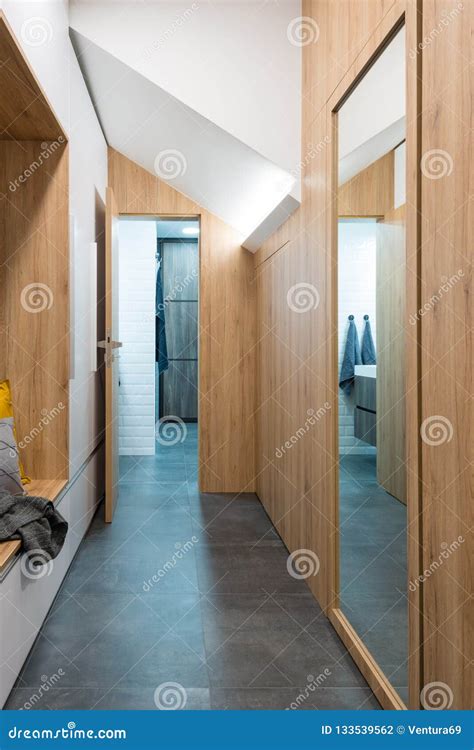 Entrance Hall of Modern House Stock Photo - Image of floor, empty ...