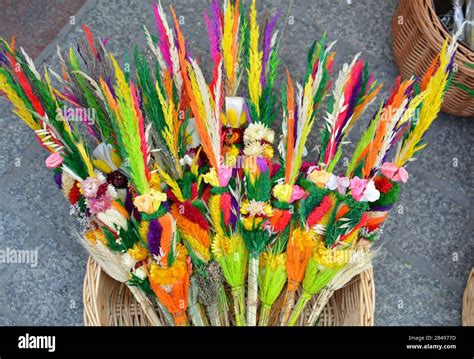 Traditional polish Easter palms for celebration of Palm Sunday Stock ...