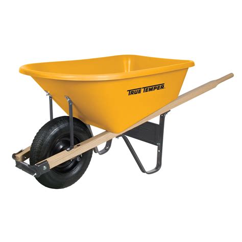 True Temper RP625 6 Cubic Foot Poly Wheelbarrow - Walmart.com