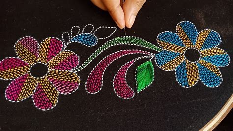 Hand Embroidery Bangladeshi Traditional Nokshi Kantha Stitch Tutorial-171,NakshiKantha … | Hand ...