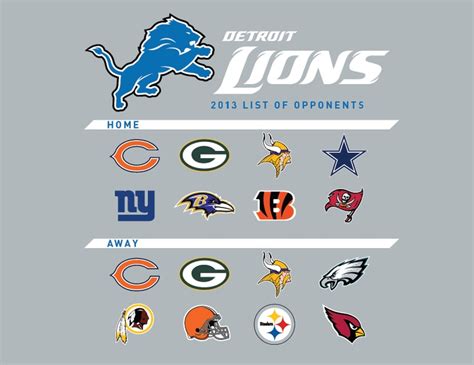 Detroit Lions 2013 opponents | Detroit lions, Detroit, Lions