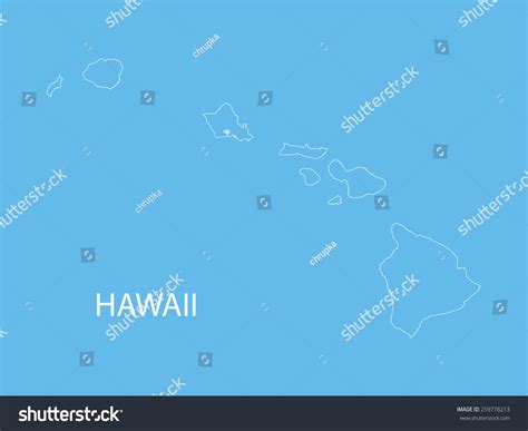 Outline Hawaii Map Stock Vector (Royalty Free) 259778213 | Shutterstock