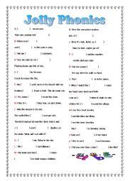 Jolly phonics worksheets