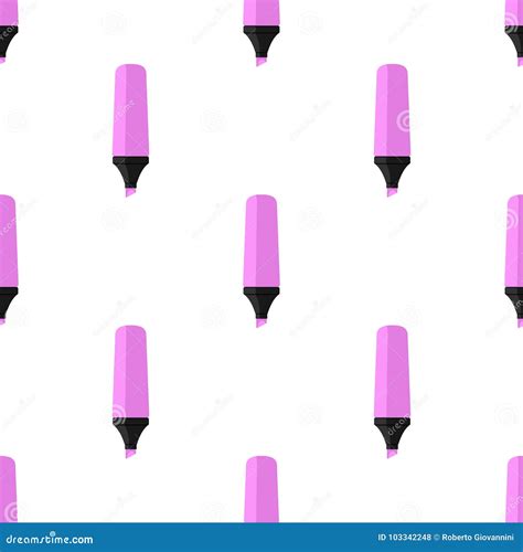 Pink Highlighter Pen Icon Seamless Pattern Stock Vector - Illustration of clean, colourful ...