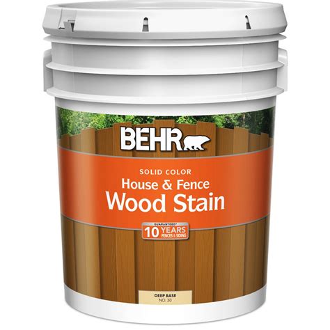 BEHR 5 gal. Deep Base Solid Color Exterior House and Fence Wood Stain ...